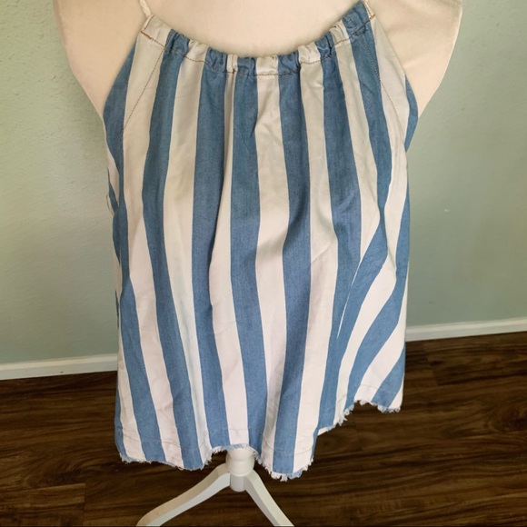 Mauve white and blue striped top - Picture 2 of 10